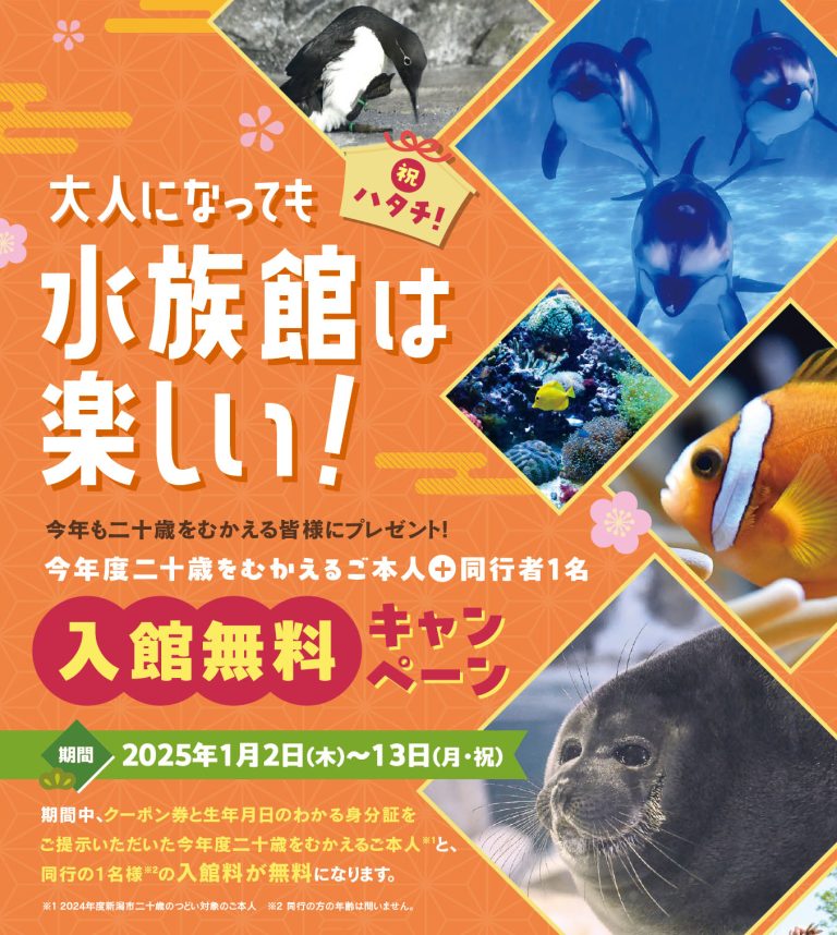 二十歳を迎える皆さまにプレゼント！入館無料キャンペーン